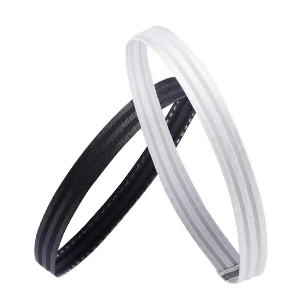 Description Picture 6 of item1Pc Anti-slip Women Sweatbands Football Yoga Pure Hair Bands Elastic Rubber Thin Sports Headband Men Hair Accessories Headwrap