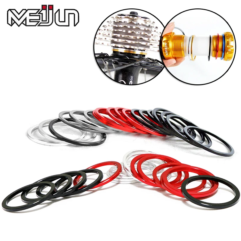 

10Pcs 2mm Aluminium Alloy Bicycle Flywheel Hub Spacers Bike Bottom Bracket Washers MTB Axle Washer Gasket Cycling Accessories