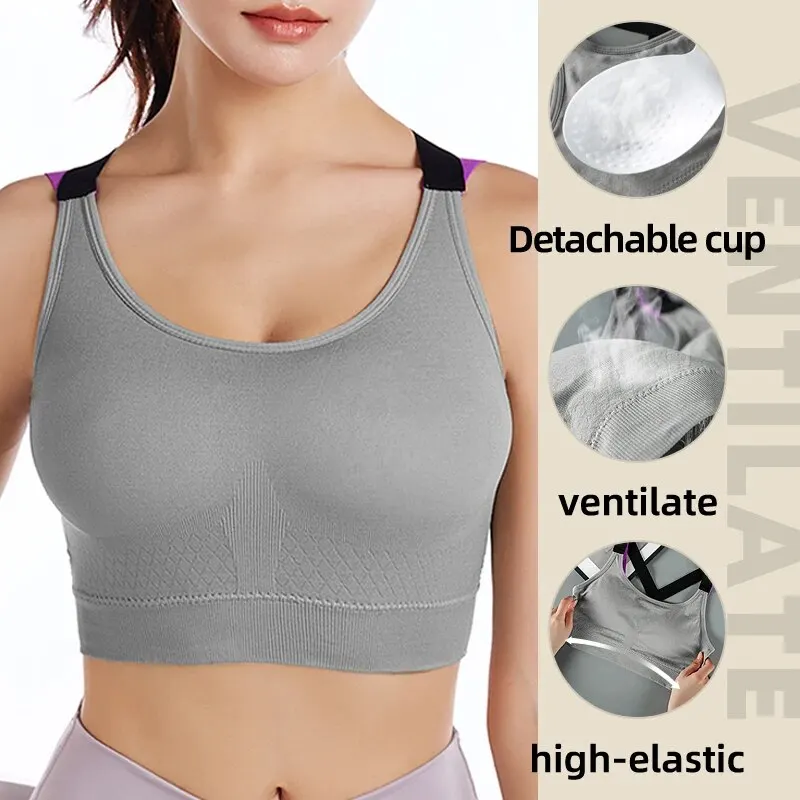 Women Seamless Bra Camisole Tanks Underwear Crop Top L XL Black Green Gray Skin Breathable Sexy Sports Fitness Yoga Casual - Image 3
