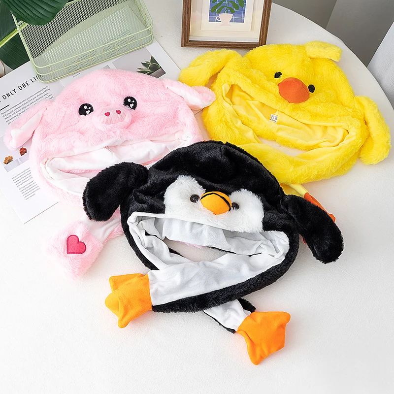 Heißer Verkauf Unisex 3D Tier Stil Nette Gemütliche Hut Ohr Moving Up Winter Hut Für Paar Männer Frauen Kaninchen Ohren Schöne plüsch Hut Geschenk ﻿ – Detail 5