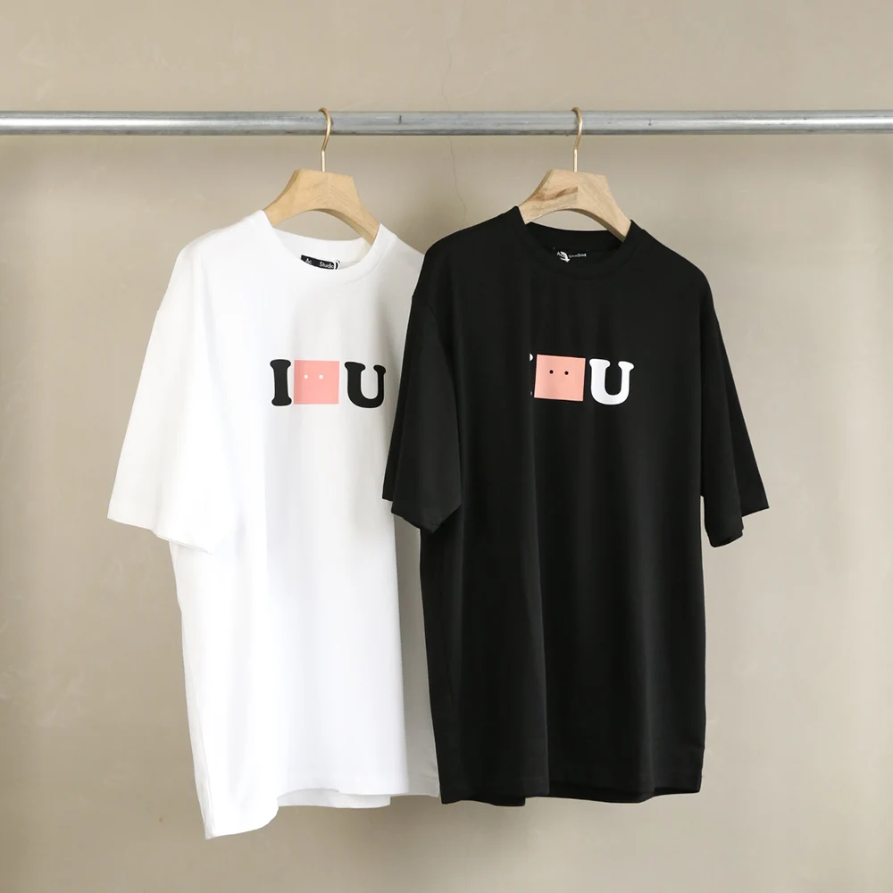 

Футболка Мужская/Женская хлопковая с коротким рукавом, брендовая тенниска с принтом I Face U, модная уличная одежда для пар, лето