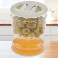 Innovative Pickle Jar Fine Workmanship Olives Jar Plastic Pickle Organizer Hourglass Design Sealed Olives Container for Home 1