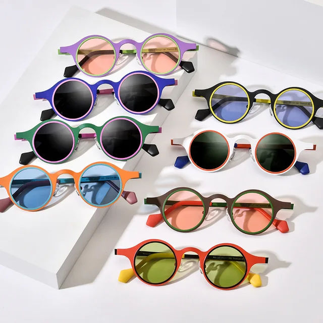 Lunettes de soleil rondes de luxe pour hommes et femmes, protection UV pure pour personnes âgées, lunettes de soleil de haute qualité, mode féminine, correspondance des couleurs, UV400 1