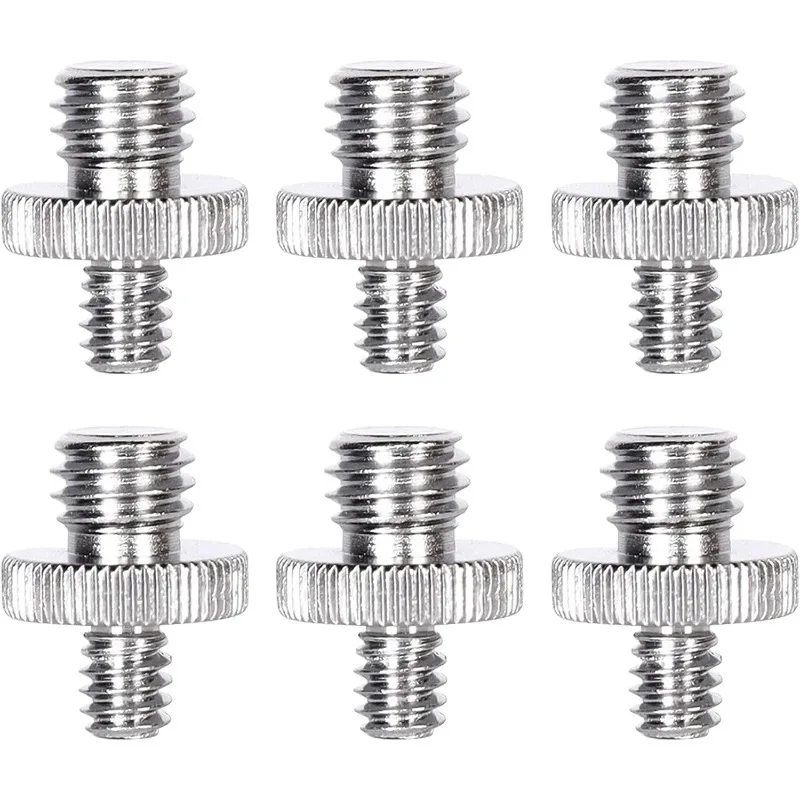 

6pcs 1/4" Male To 3/8" FeMale Threaded Screw,Tripod Screw Adapter, Double Head Stud Converter, Compatible with DSLR/Light Stand