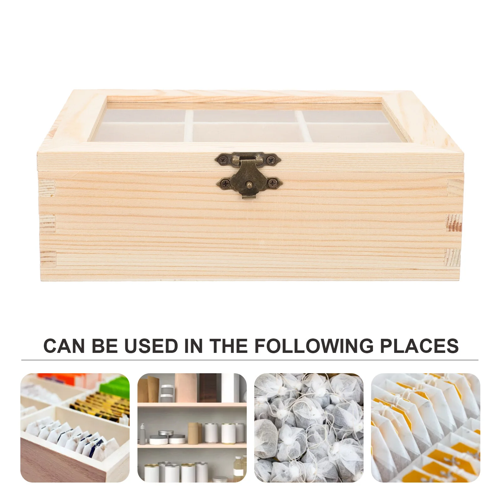 Tea Bag Countertop Holder Restaurant Coffee Organizer Compartment Tea Box tea tin box,tea canister