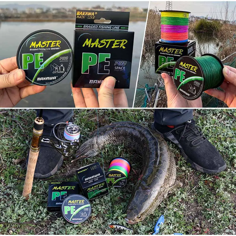 BAKAWA Braid Fishing line 100/300/500/1000M 4 Strands Multifilament PE Wire Carp Fly Sea Saltwater Weave Extreme Pesca 6