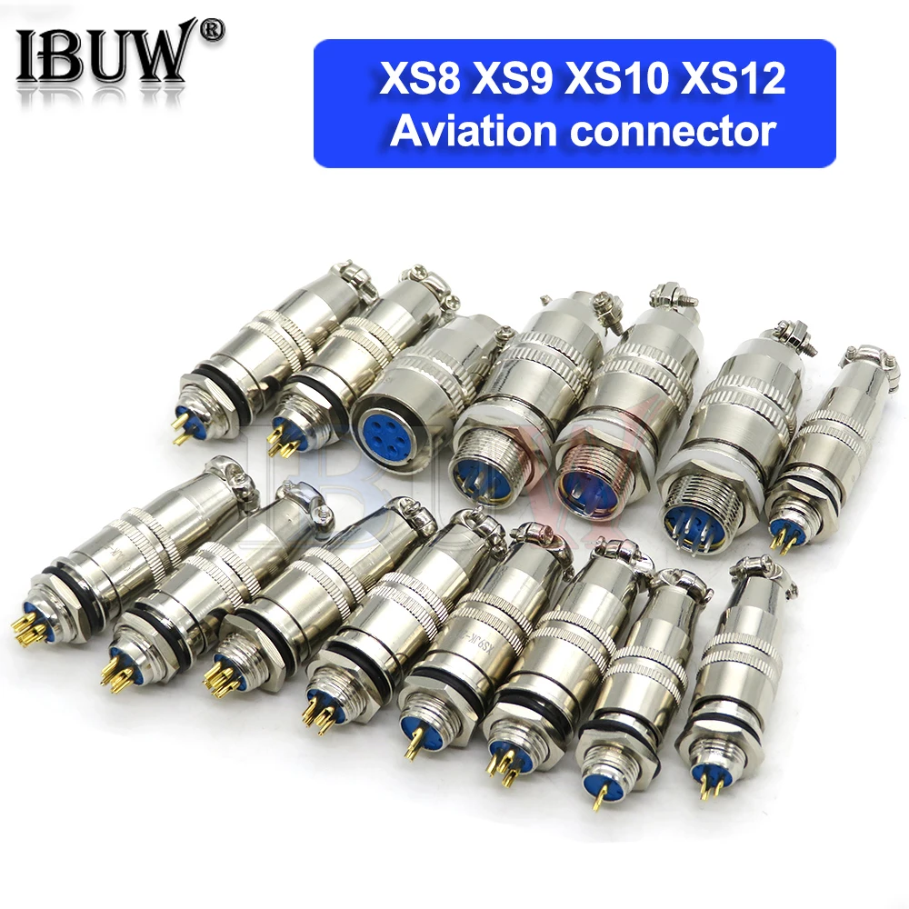 Xs8 Xs9 Xs10 Xs12 Connettore Per Aviazione Connettore Rapido Circolare Push-Pull 2/3/4/5/6Pin 5P Contatto Placcato Oro Spina Maschio E Femmina
