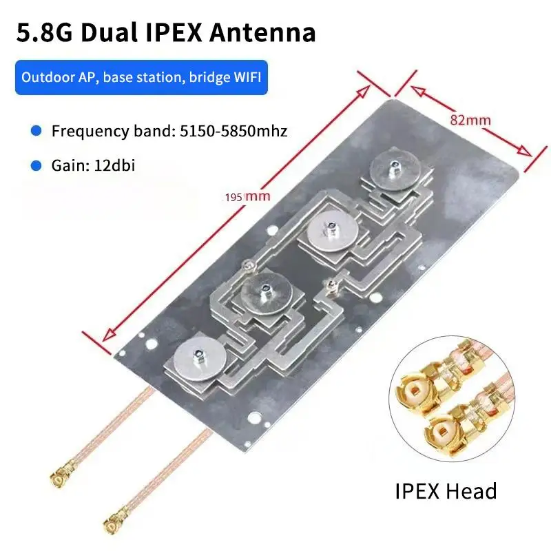 1Pcs 고이득 9/12dBi 2400-2500/5150-5850MHz 듀얼 밴드 2.4G 5.8G WIFI 무선 라우터 모듈 AP 브리지 증폭기 안테나