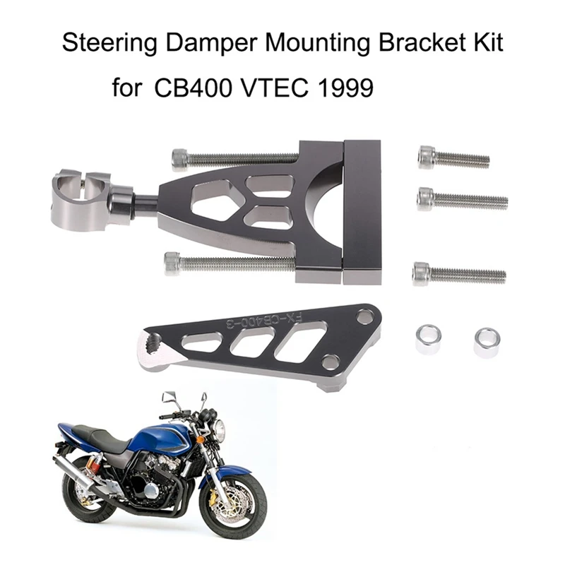 CB400 VTEC CB400SF 1999-2015 알루미늄 스티어링 댐퍼 장착 브래킷 키트-TCES