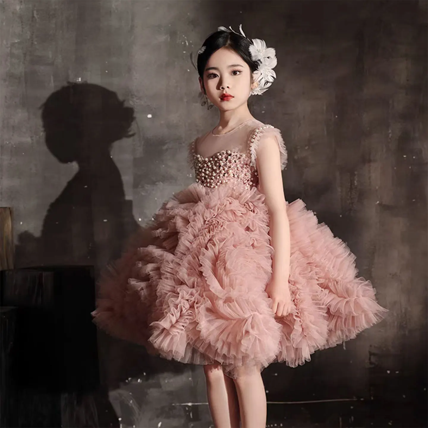 Dreamy Vow J042 Luxury Pink Baby Flower Girl Dresses Arabic Pearls Princess  Kids Ball Gown for Birthday Wedding Party Pageant - AliExpress 320