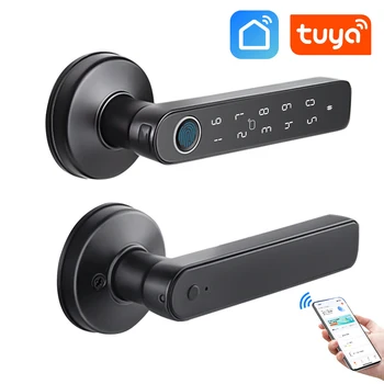 Keyless Spherical Tuya Intelligent Fingerprint Password APP Card Bedroom Door Lock Support Remote Control Unlock 1
