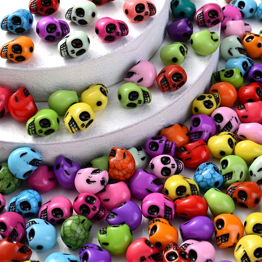 19x12mm Ceramic Skull Shaped Beads for DIY Halloween Decorations and  Jewelry, 1 Pair