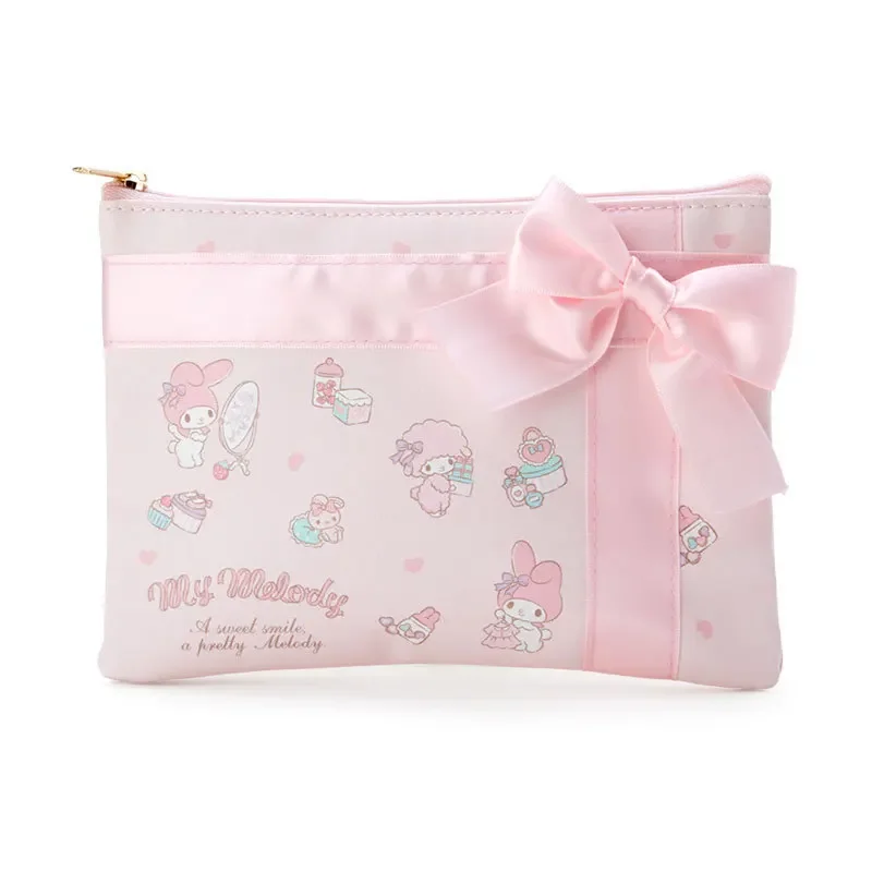 Sanrio new bow cinnamoroll My Melody PU makeup bag girl pencil case women cosmetic bag fashion storage bag Clutch bag 19x1x14cm 1
