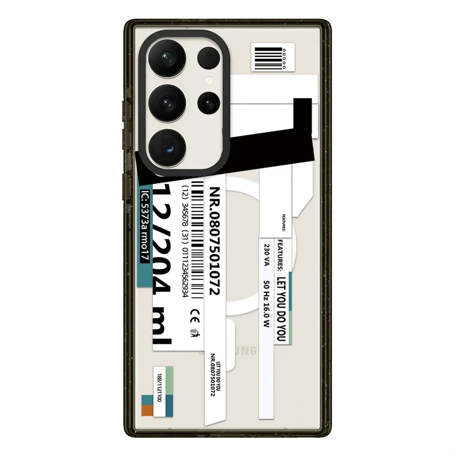 

Logistics Label MagSafe Acrylic Border Magnetic Phone Case for Samsung Galaxy S22U S23 Ultra S24 Ultra Cover Protective Shell