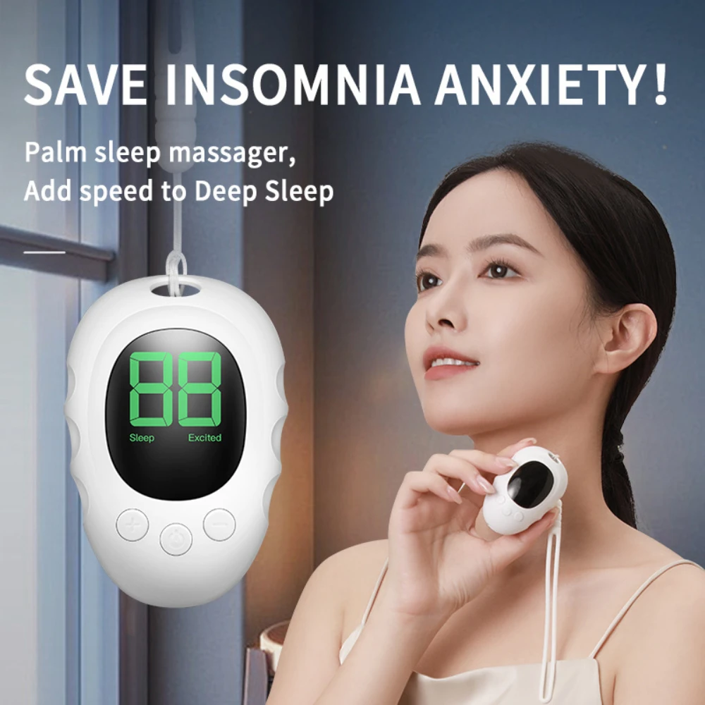 Electric Sleep Aids Device EMS Handheld Microcurrents Tens Electrostimulator Instrument Fall Asleep Anxiety Depression Relief