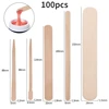 100 Pieces Disposable Wood Stick Beauty Spatulas Log Hair Removal Wax Coating and Scraping Tool Eyebrow Trimming Wooden Stick 1