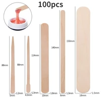 100 Pieces Disposable Wood Stick Beauty Spatulas Log Hair Removal Wax Coating and Scraping Tool Eyebrow Trimming Wooden Stick 1