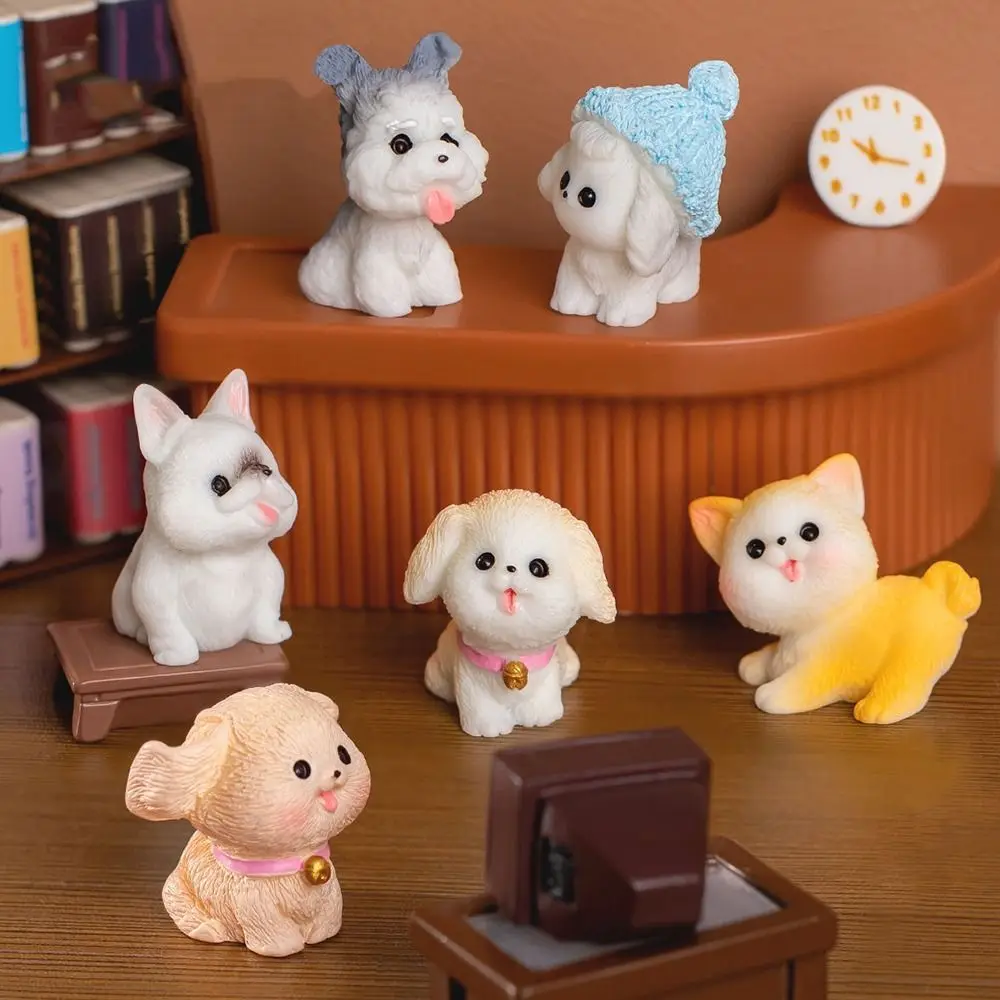 Charming Puppy Miniature Sculpture - Adorable Animal Ornament and Desk Accessory