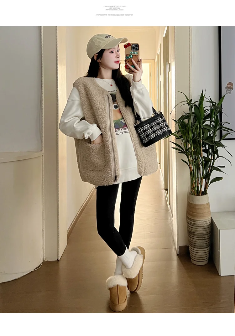 Winter Maternity Fur Coat Fashion Plus Size Sleeveless Faux Fur Outerwear Long Loose Pregnant Woman Jackets Lamb Cashmere Vest