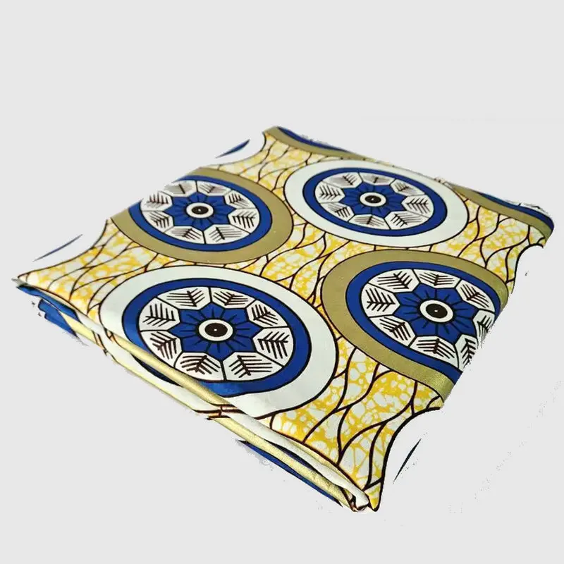 Item C2-4 Wax Print Fabric Super Golden Wax Cotton Party Cloth