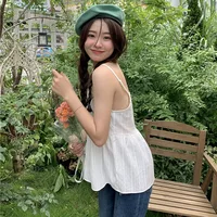 Korean Version Loose Fit V Neck Camisole For Women Solid Color Sweet Lace Stitching Summer Casual Versatile Sleeveless Tank Top - Image 6