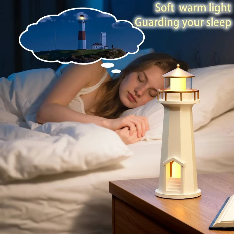 Lighthouse RGB LED Night Light Wireless Charger Bluetooth Speaker