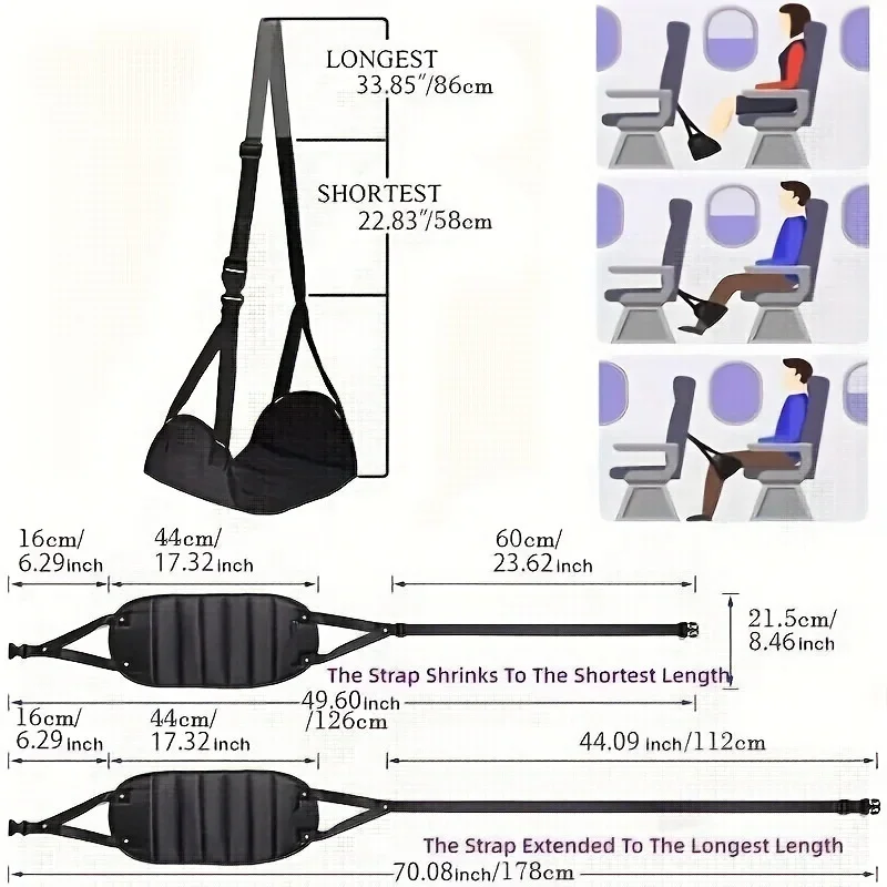 1pc/2pcs New Travel Hammock Office Hammock with Airplane and High-speed Rail Footrest Hammock Foot Stepping Travel Artifact