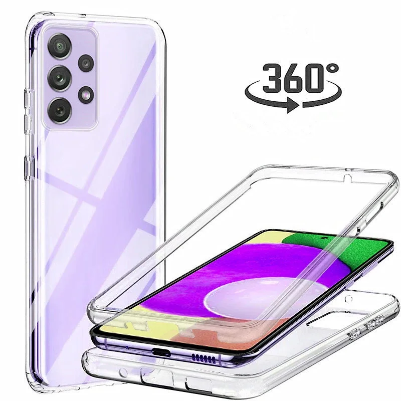 360 Full Protection Silicone Shockproof Case for Samsung A21S A34 A14 A54 A72 A71 A24 A53 A21 A13 A31 A32 A23 A51 A22
