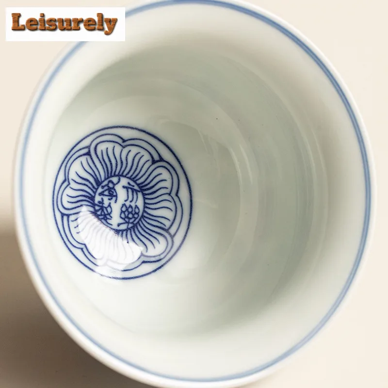 150ml Blue And White Hovering Gaiwan Japanese Tea Tureen Tea Bowl With Lid Kit Tea Maker Cover Bowl Chinese Tea Set Decoration