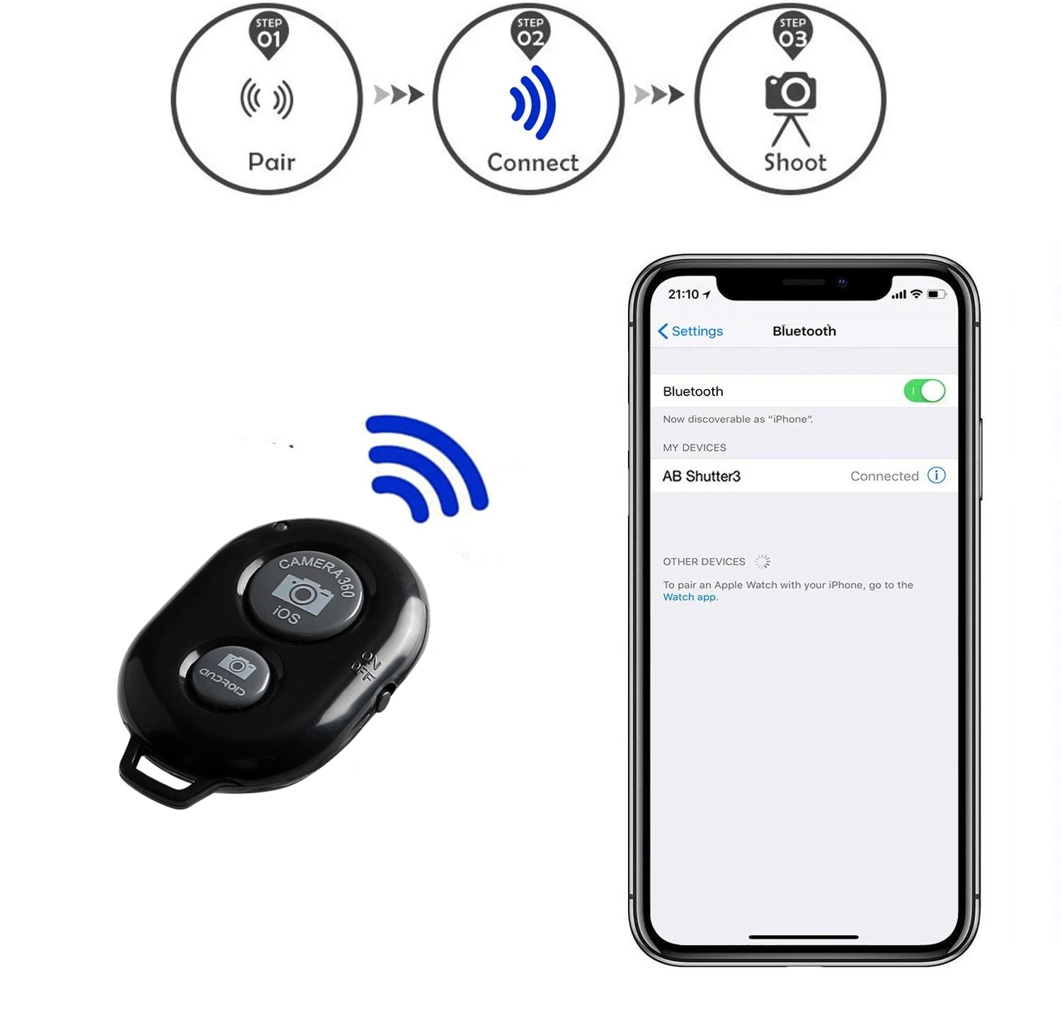 Camera Remote Shutter Button Camera Remote Shutter Release Shutter Release button for selfie accessory camera controller adapter photo control Bluetooth-compatible remote button selfie