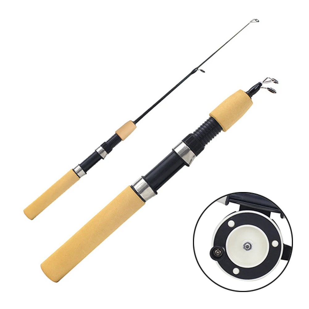 Mini Winter Fishing Rods Ice Fishing Reels Tackle Spinning Rods Fish Pole 100cm 