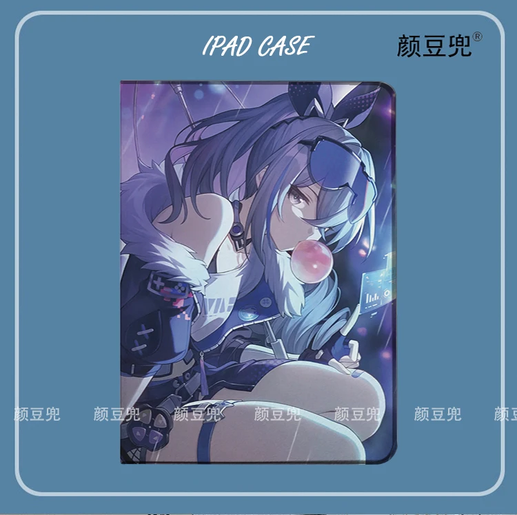 

Silber Wolf Anime Honkai Stern für Galaxie Tab S7 Fe 11 in 2021 S6 Fall SM-T220/T225 dreifach gefaltete Stand abdeckung S6 Lite