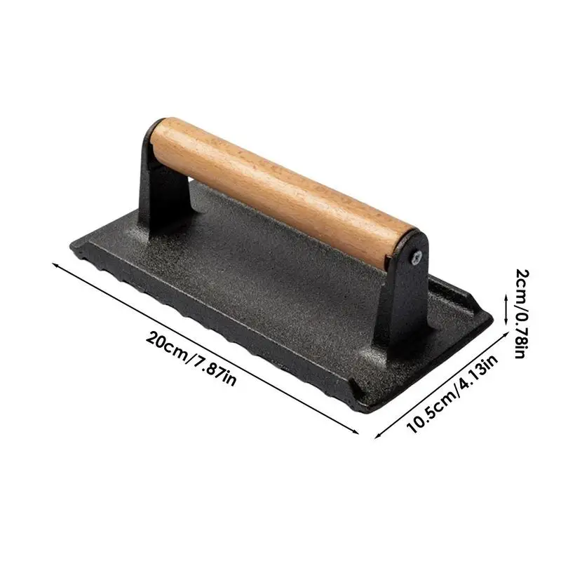Weighted Cooking Grill Press meat press Heavy-Duty Cast Iron Press And Steak Weight With Wooden Handle Grilling Utensils And Cooking