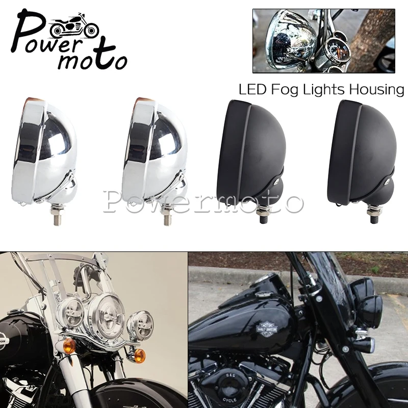 

4.5" Steel Fog Light Housing Bracket For Harley Street Glide FLHX FLHXS FLHXXX Road King Auxiliary Lamps Motorcycle Accessories