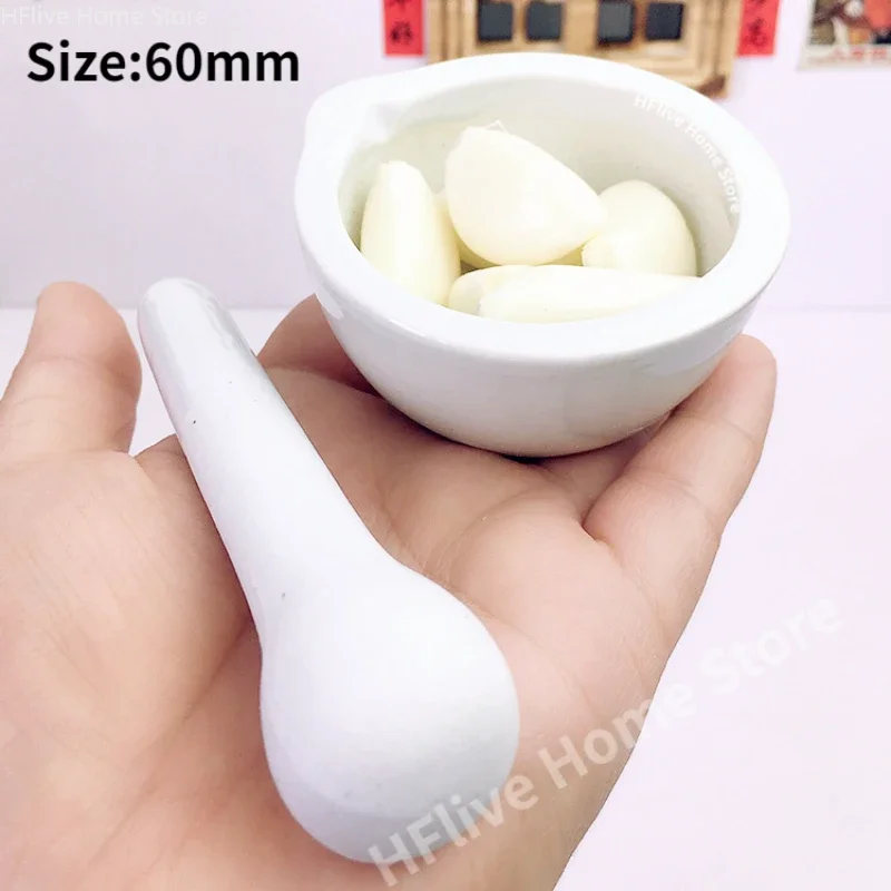 Household Ceramic Mortar and Pestle Set Grinding Bowls For Kitchen Spices Teas Garlic Pepper Grinder Mini Herb Mills 4 size