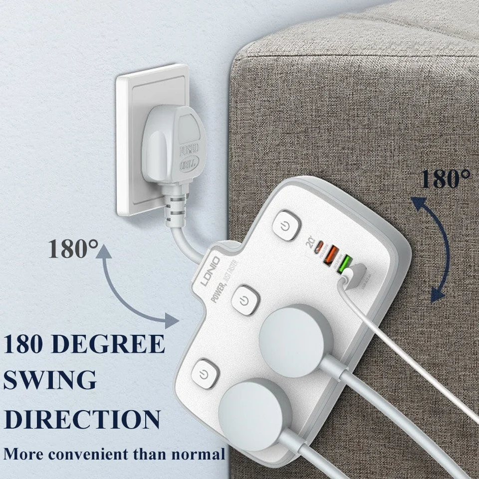 LDNIO Power Strip 4 USB Port Electrical Socket Universal Outlet Home Plug Adapter Surge Protector Multi Outlet Travel Adapter power strip plug adapter electrical socket