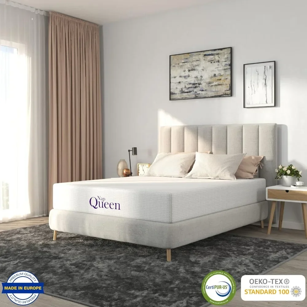 12 Inch Queen Size Mattress, Bamboo Charcoal Memory Foam Mattress, Bed in a Box,White 2