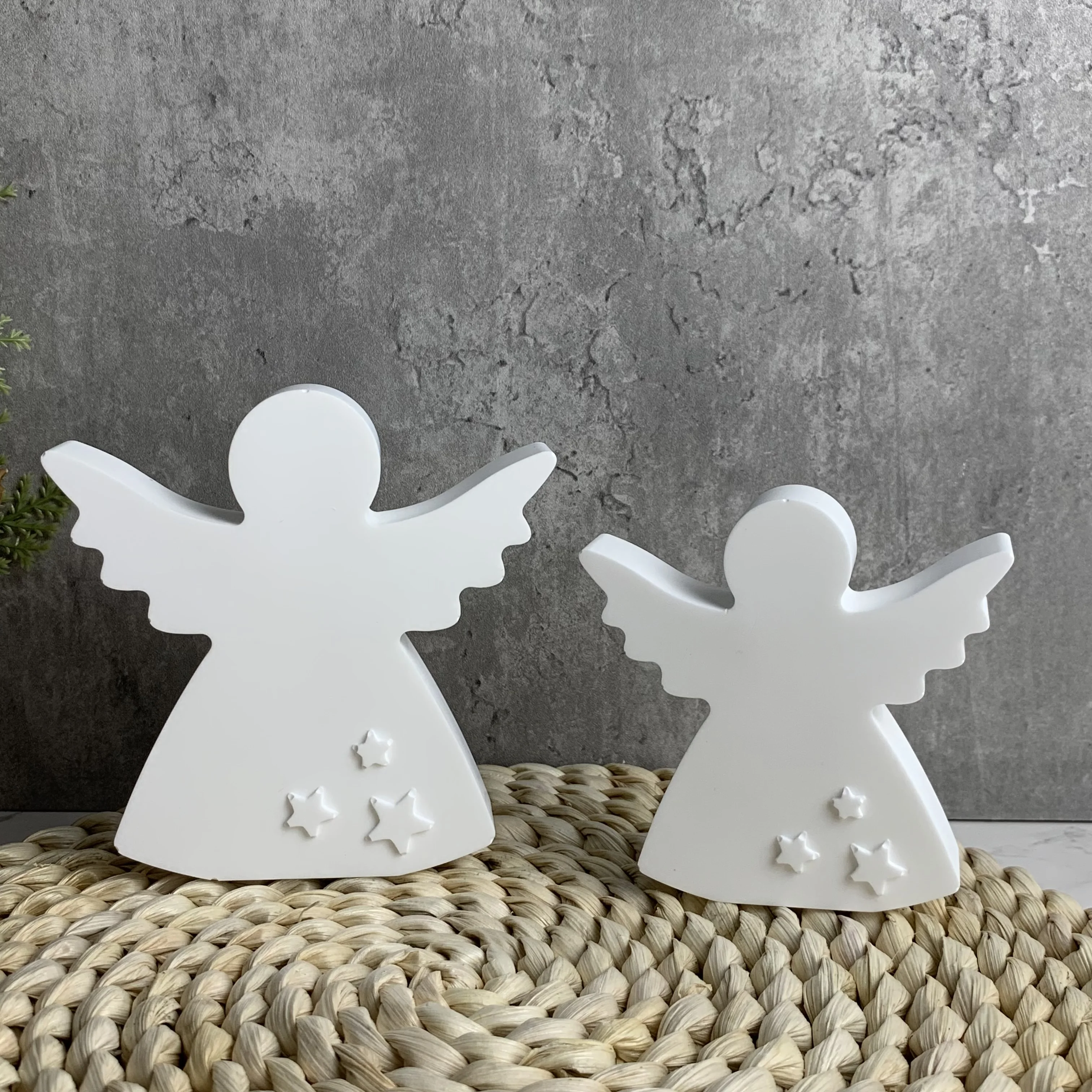 Star Angel Heart Silicone Mold DIY Gypsum Car Mounted Incense Expanding Plaster Decoration Aromatherapy Candle Resin Mold Craft