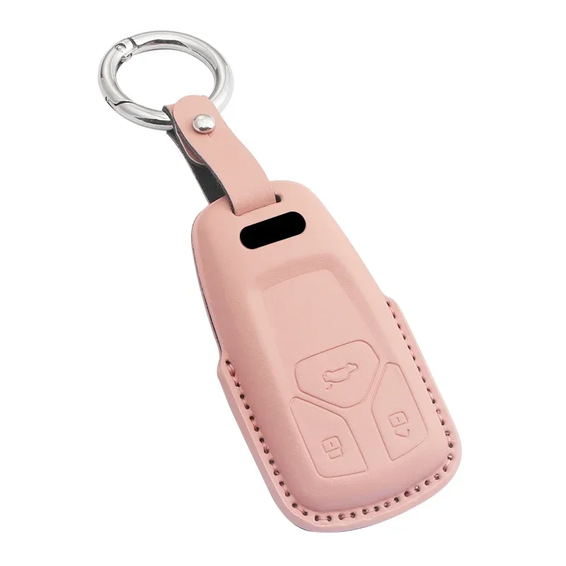 For Audi Car Key Case Cover Shell Protection A6 A4 A5 A7 A8 C8 Q8 8S 8W Q7 B9 4M S5 S4 S7 D5 TT TTS TFSI TU Leather Accessory