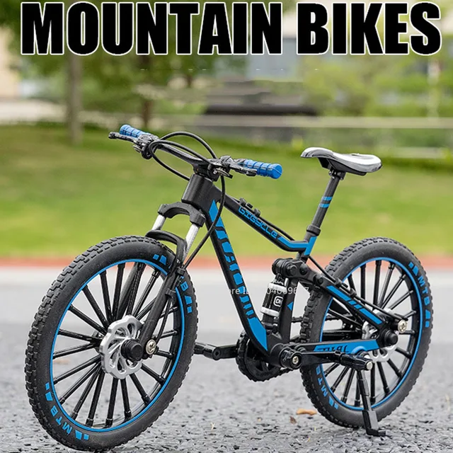1:8 Scale Off-road Mountain Bike Model Miniature Toys Alloy Diecast Shock Absorption Doodle Road Racing Bicycles Kids Gifts 6