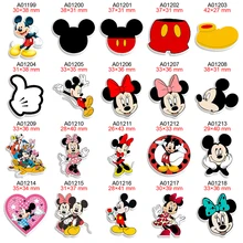 

Acrylic Disney Mickey Mouse Flatback Planar Resin Minnie Cartoon Cabochon for DIY Bows Keychain Craft Supplies Handmade Material