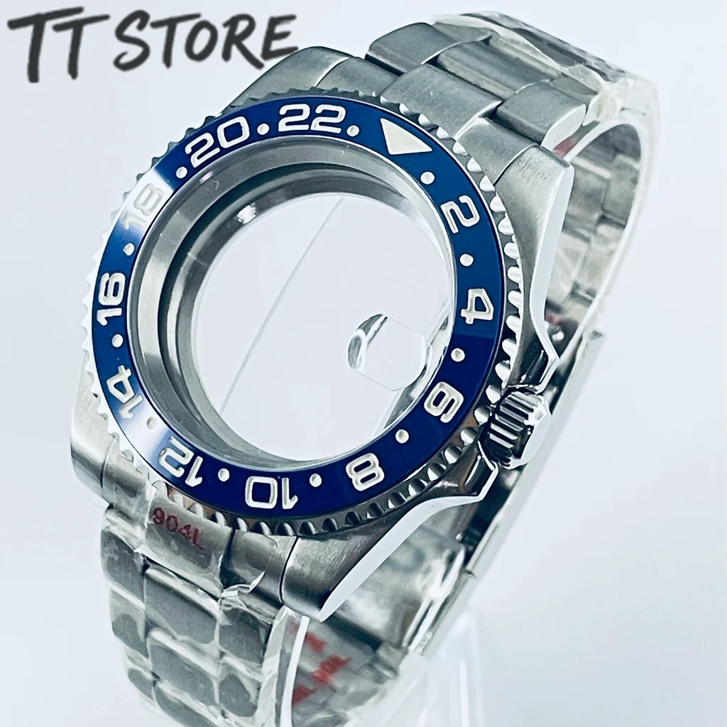 Silver 40mm Watch with Ceramic Bezel and Sapphire Case