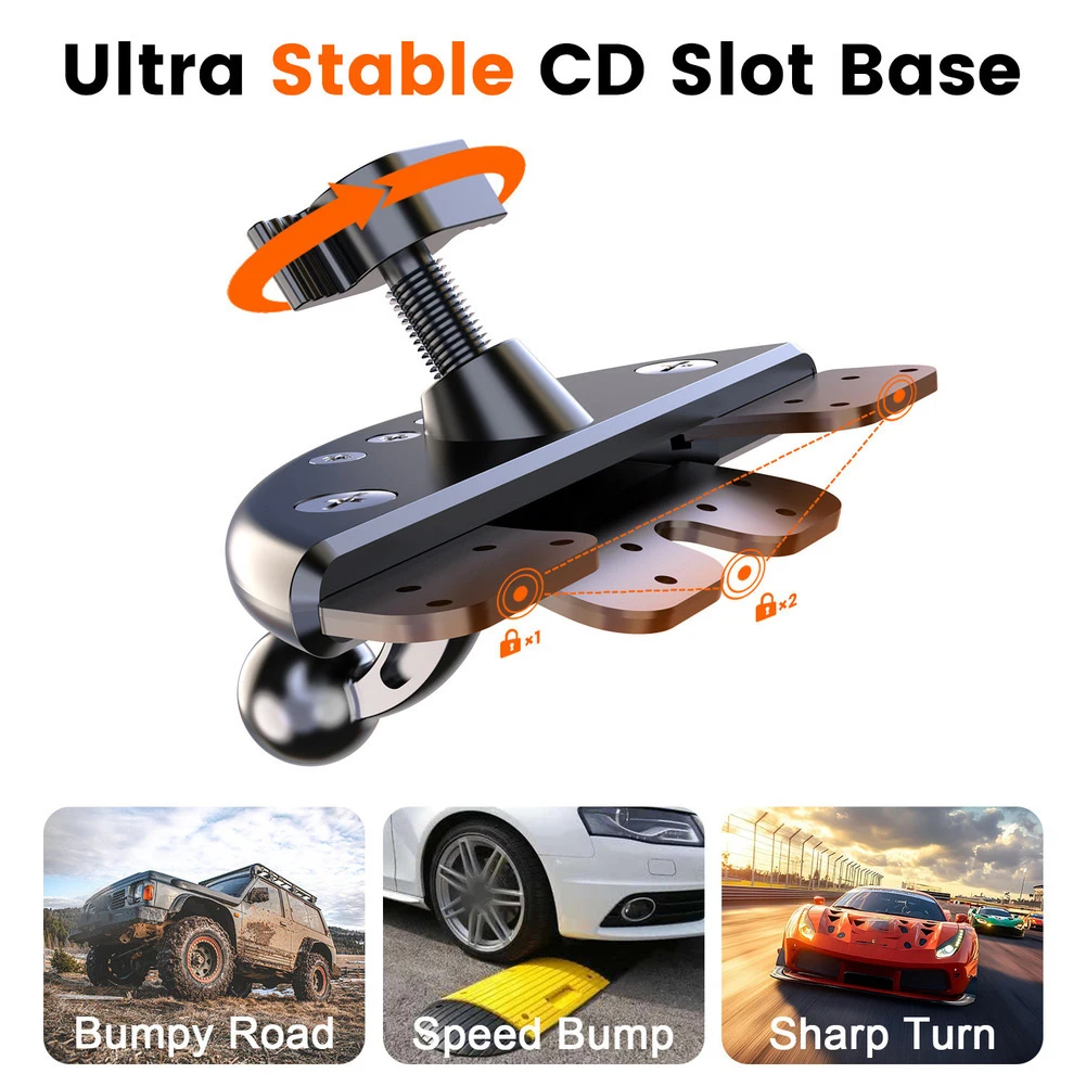 조절 가능한 CD 슬롯 차량용 마운트, 휴대용 CarPlay 스크린용, 차량 내 안드로이드 디스플레이용 통합 마운팅 솔루션