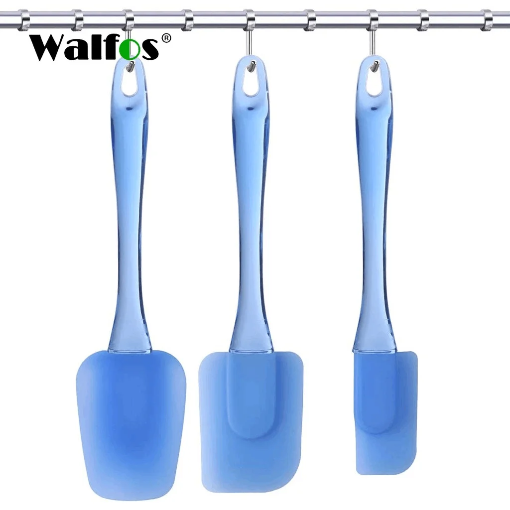 Walfos 3pcs Heat-Resistant Silicone Spatulas Spoon Baking Pastry Scraper Baking Spatula