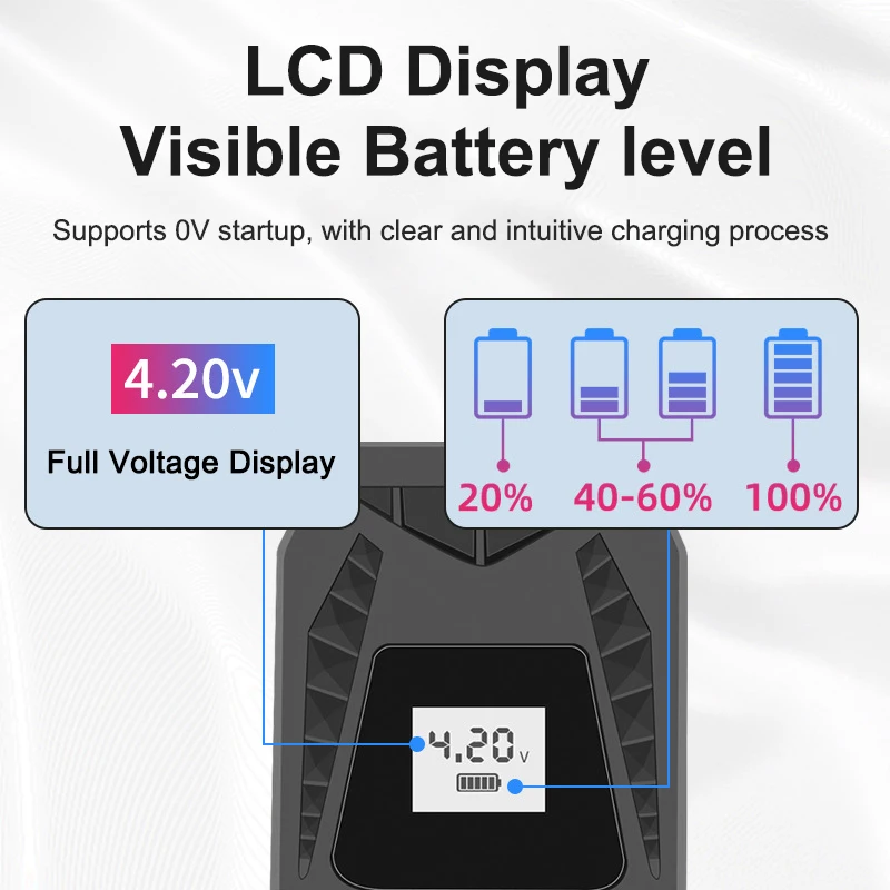 Battery Charger 18650 Battery Charger Smart Lithium Battery Charger or 3.7V Rechargeable Batteries For 18650 26650 21700 16340 14500 18500 18350