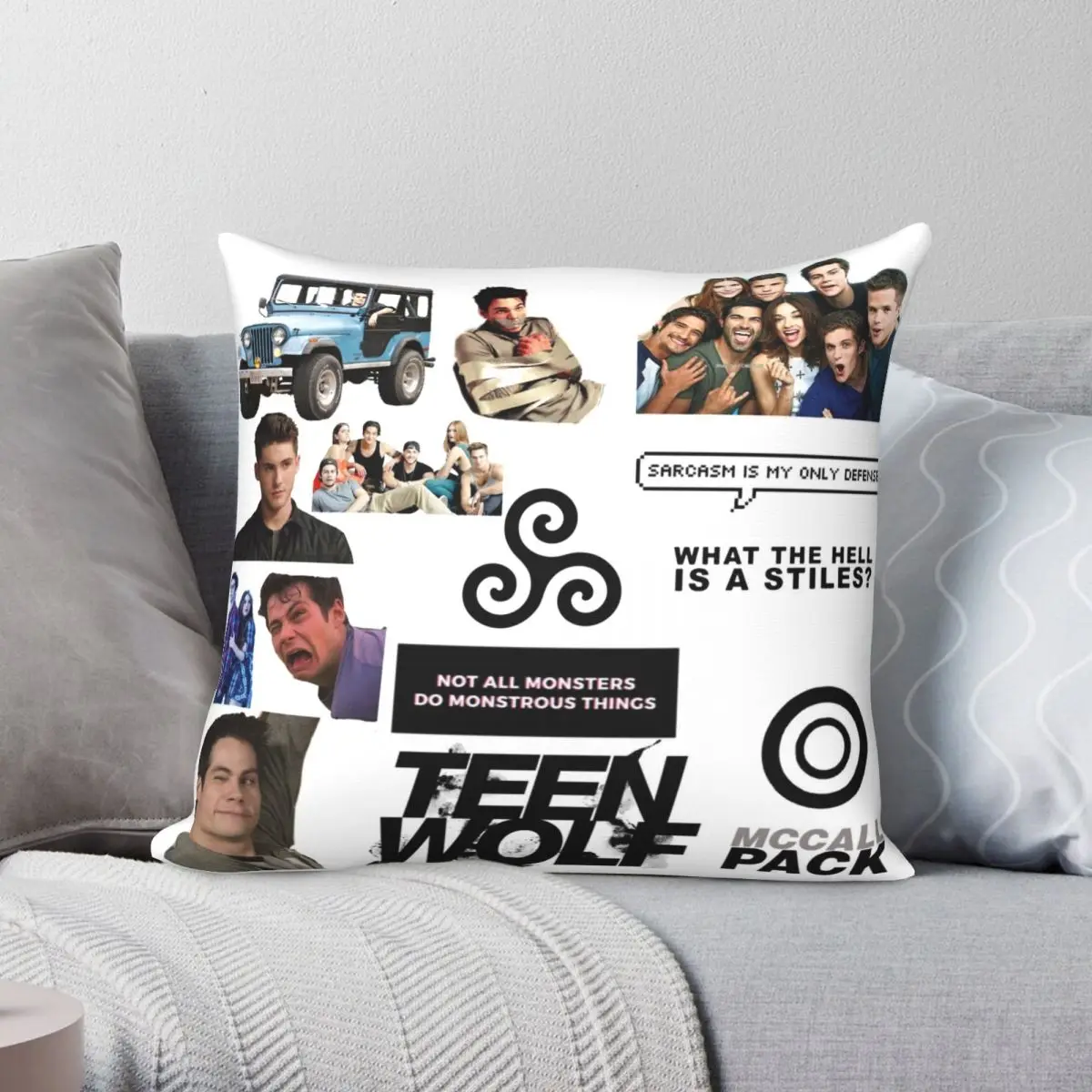 

Teen Wolf 14-Pack Square Pillowcase Polyester Linen Velvet Pattern Zip Decorative Room Cushion Case 18"
