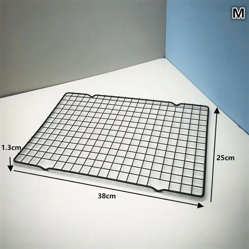 ♥ ♥ ♥ Cremalheira de resfriamento de pão de biscoito de aço inoxidável, cremalheira de resfriamento de bolo preto, assadeira de grade de resfriamento ferramentas de cozimento doméstico