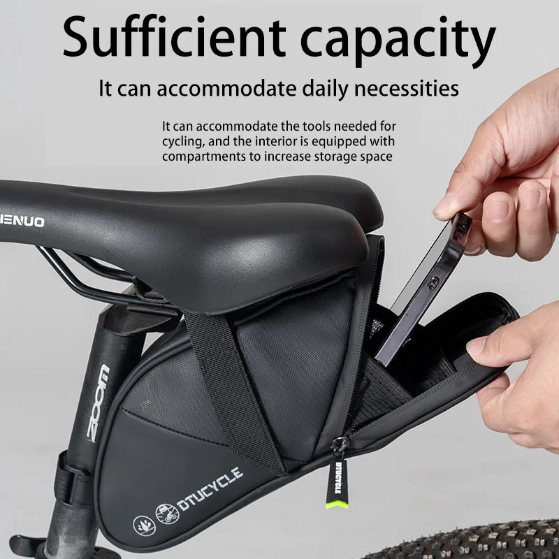 SACOCHE VELO,1--Sac de selle de vélo réfléchissant, sacoche de Tube