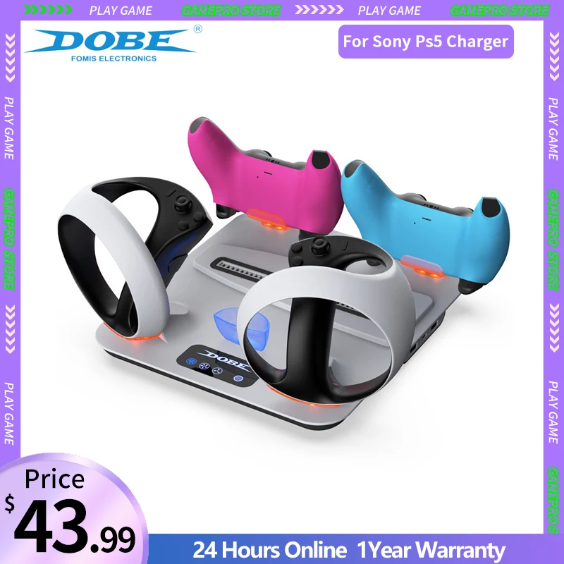 

Зарядная док-станция для контроллера PS5 VR2 и подставка для хранения на шлем-многофункциональное зарядное устройство и радиальная база для хоста Sony PS5