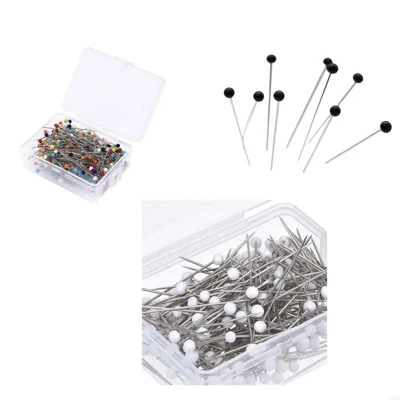 250pcs 머리 핀에 대 한 패브릭 구슬 유리에 대 한 38mm 바느질 핀 스티치 뜨개질 바늘 DIY 안전 핀 퀼트 도구 X3UC